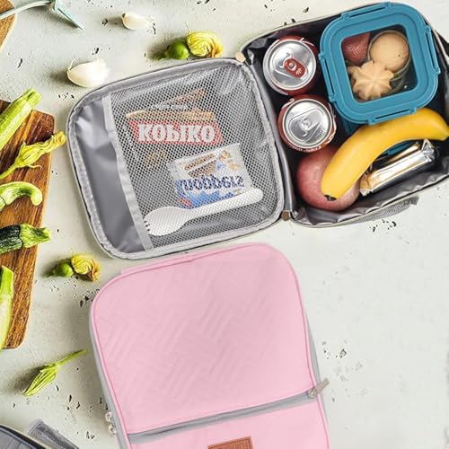PALAY® Lunch Bag with Bottle Holder Pink Cooler Lightweight Reusable Insulated Lunch Bags for Work Office School Travel Picnic-Light for Women Men Kids Girls Teen Adults PALAY® Lunch Bag with Bottle Holder Pink Cooler Lightweight Reusable Insulated Lunch Bags for Work Office School Travel Picnic-Light for Women Men Kids Girls Teen Adults